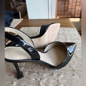 Marc Fisher Hadya Black Leather Pointed Slingback Heels